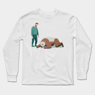 Playing Possum: When Humans and Bears Meet Long Sleeve T-Shirt